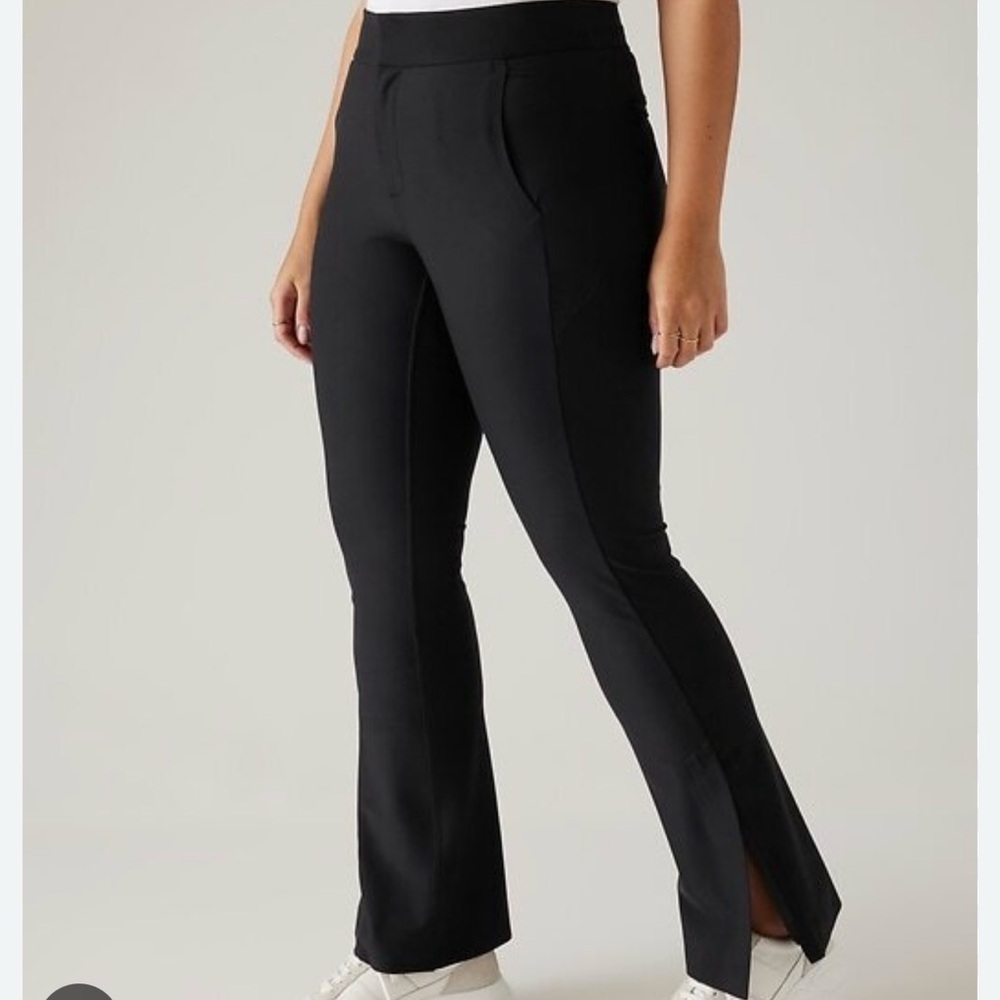 Athleta |‎ Stellar Flare Trouser Black Zip Ankle Plus Sz 24 NWT Capsule Wardrobe